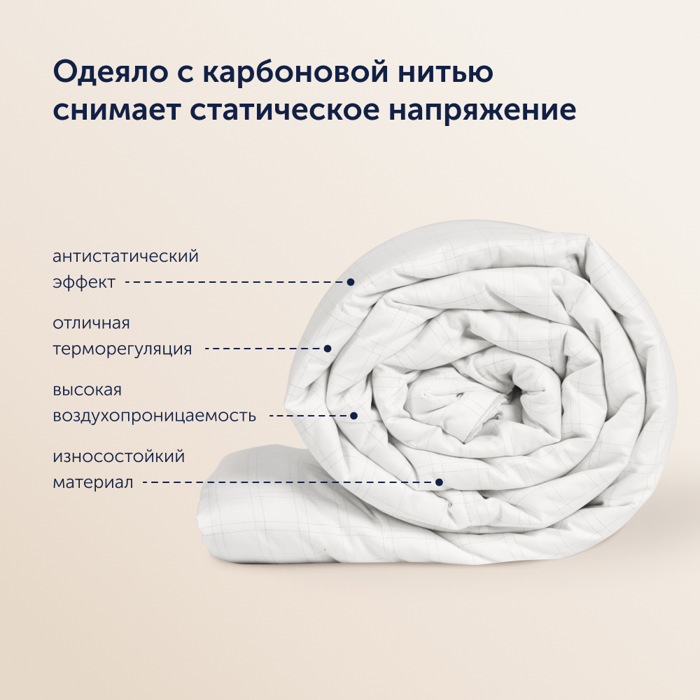 Летнее одеяло buyson BuyMild, 200х200 см, микрофибра с карбоновой нитью - фото 3