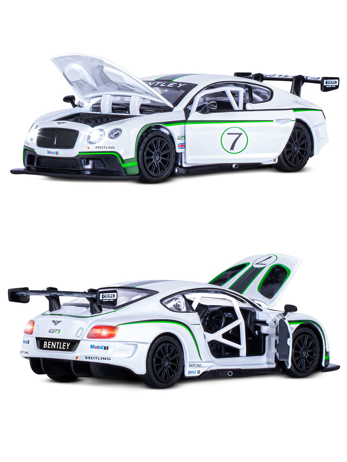 Автомобиль АВТОпанорама Bentley Continental GT3 1:32 JB1251315 - фото 8