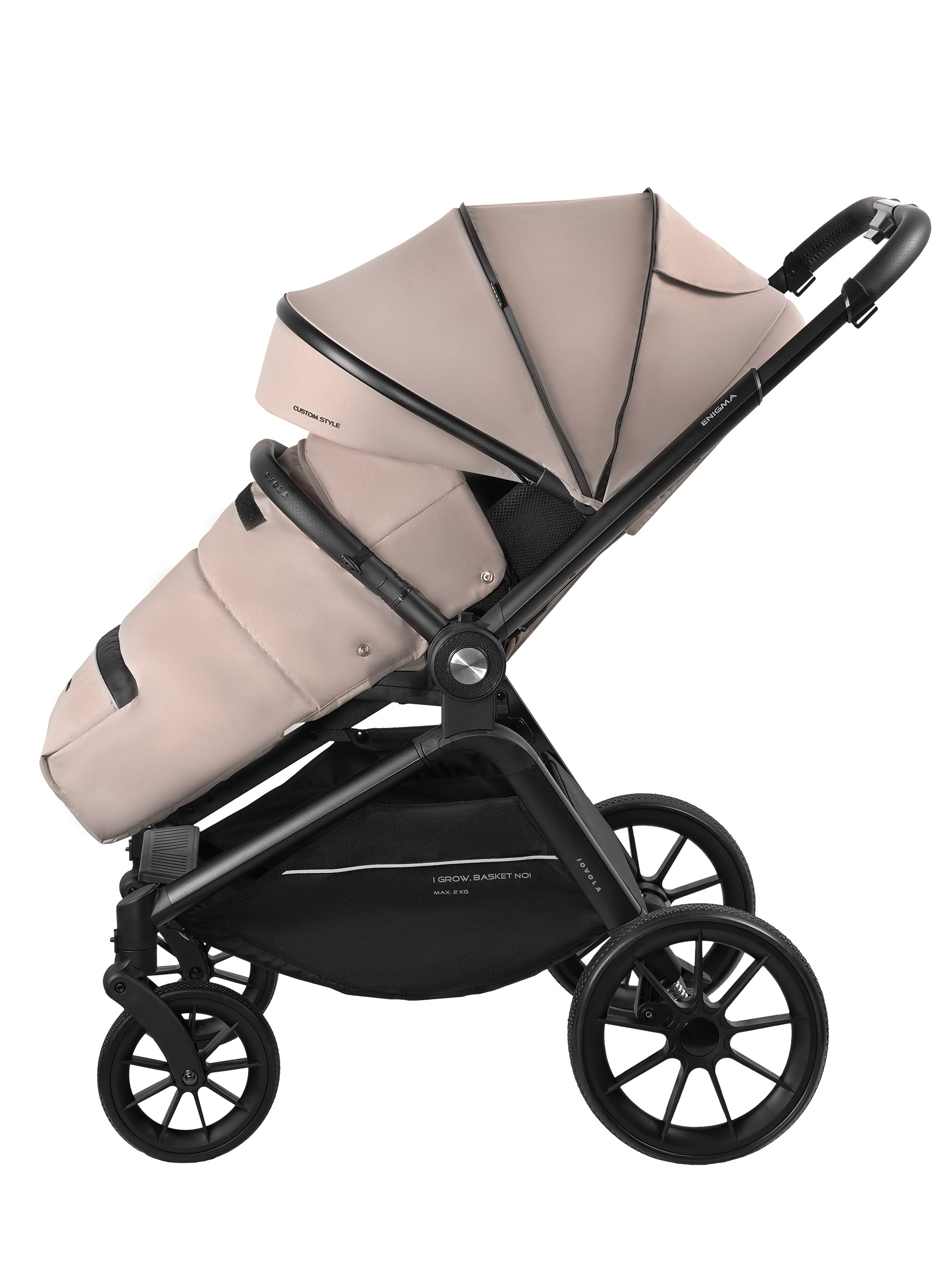 Коляска прогулочная JOVOLA Enigma всесезонная бежевый - фото 15