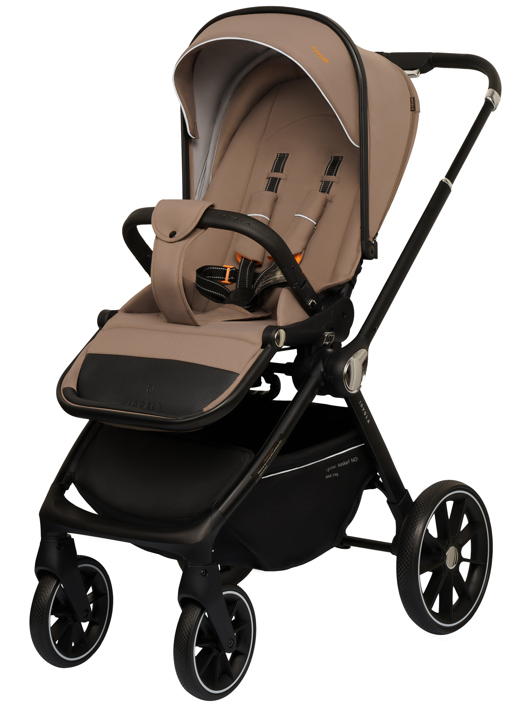 Коляска прогулочная JOVOLA Pepper всесезонная коричневый - фото 12