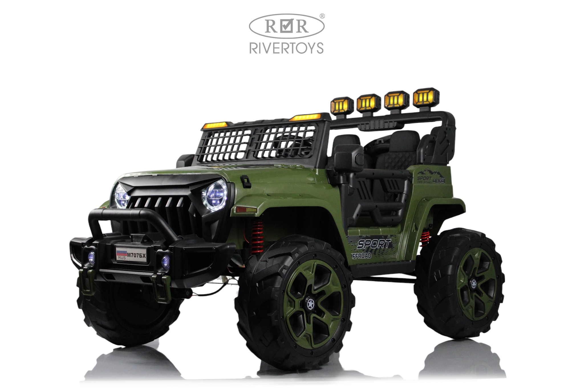 Электромобиль RIVERTOYS М707БХ Green С пультом ДУ - фото 3