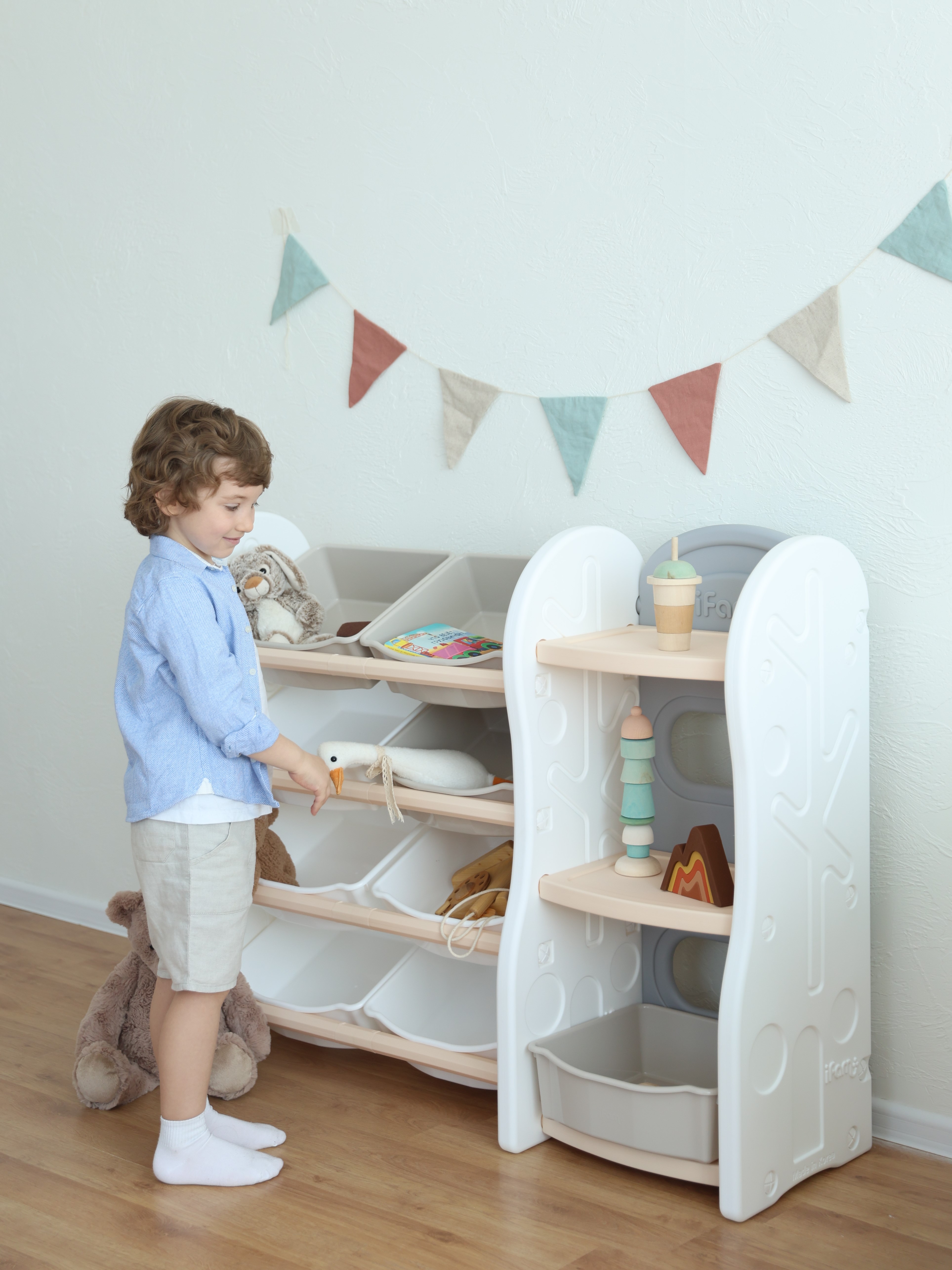 Стеллаж для игрушек Ifam DesignToy-4 бежевый - фото 7
