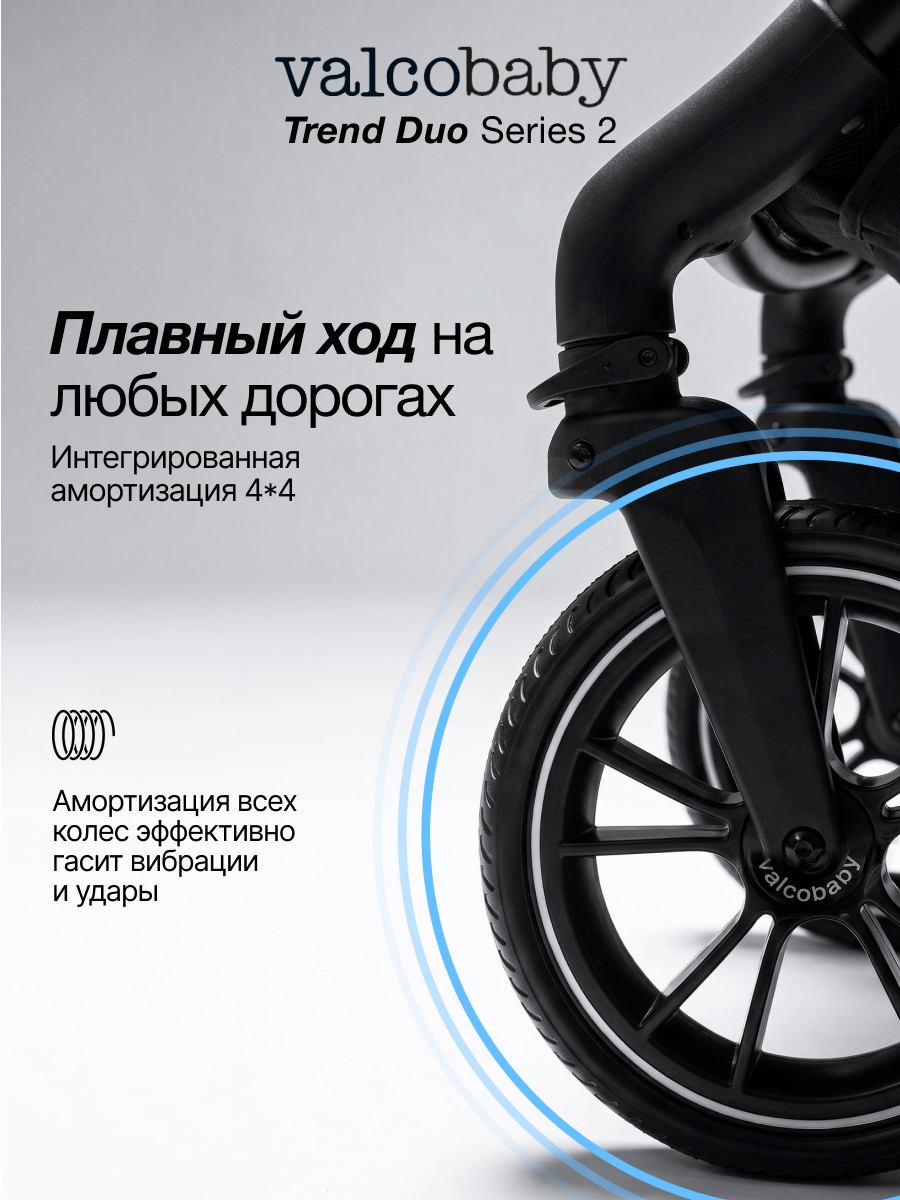 Коляска прогулочная для двойни Valco baby Duo Trend серия 2 черный - фото 2