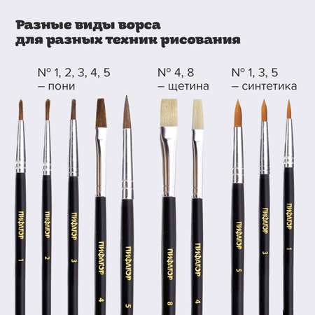Кисть Пифагор 10 шт. (пони)