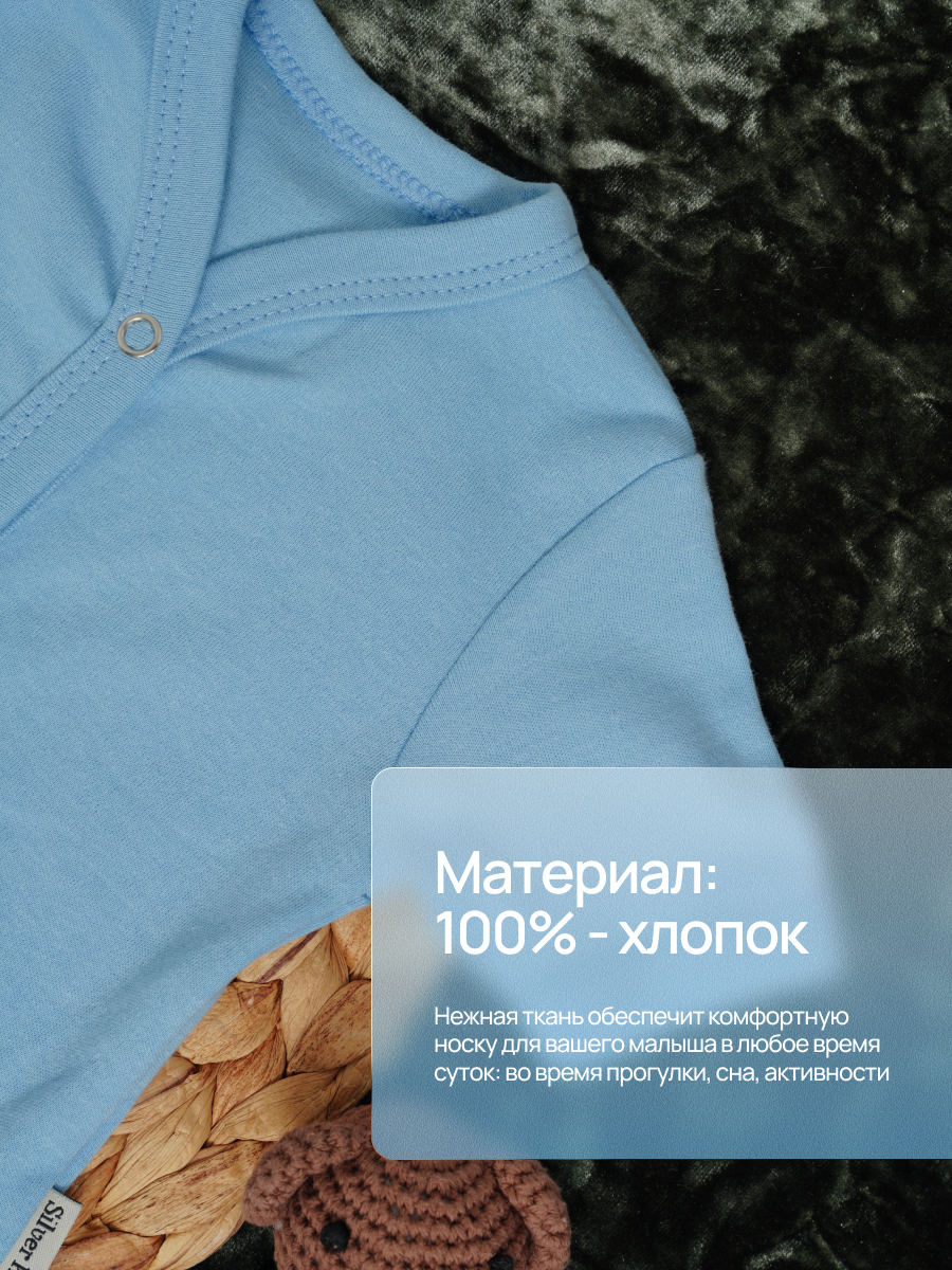 Боди 3 шт Супер Пупс нбр/3пр/бд/коррук/SK23синийлисточкиветочки - фото 3