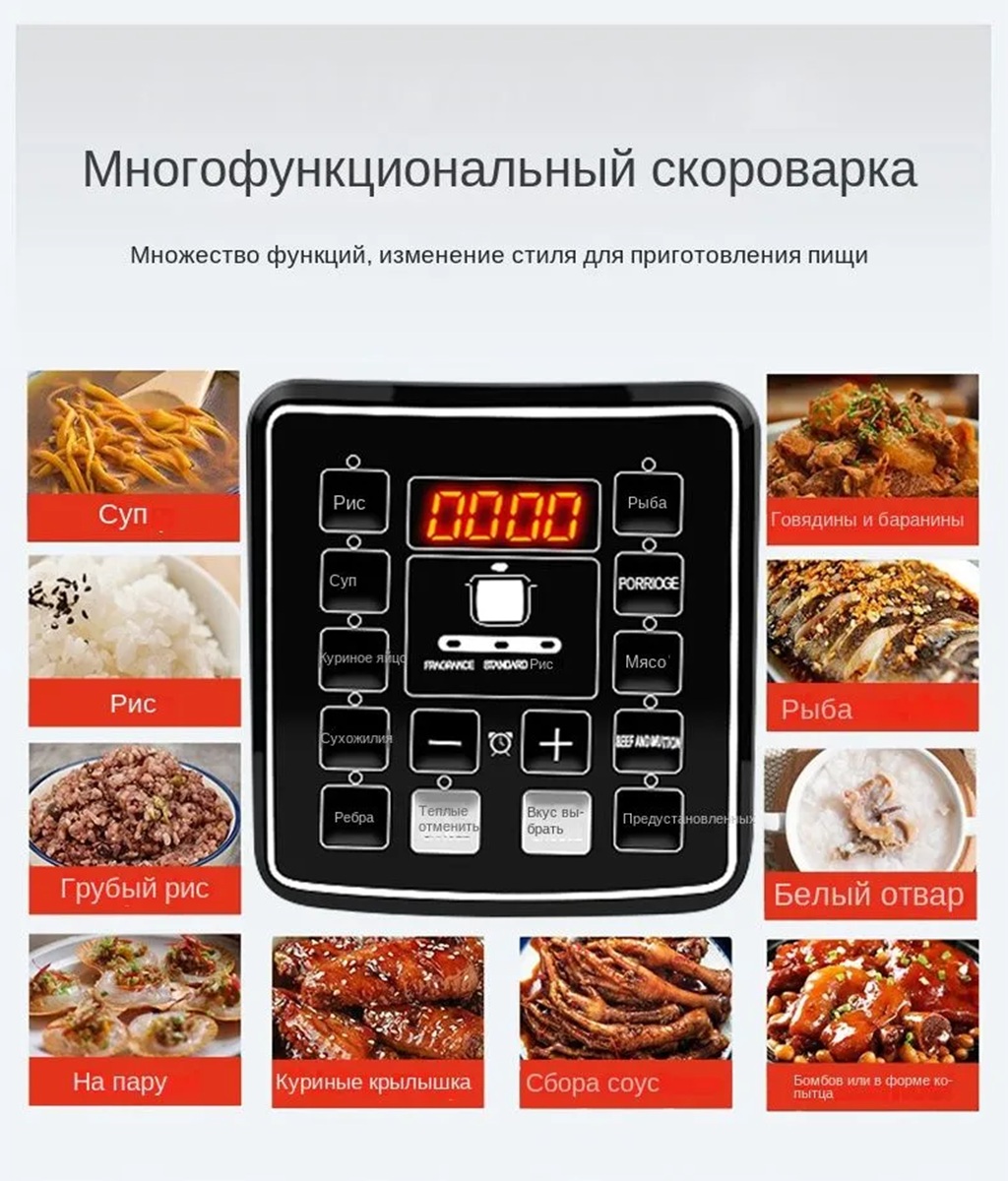 Мультиварка скороварка CASTLELADY 3в1 5л luma bella - фото 5