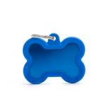 Адресник для животных MY FAMILY Косточка синяя с контуром