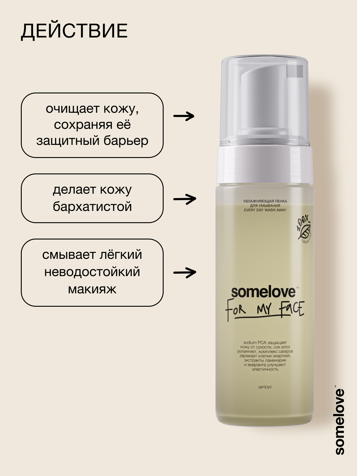 Пена somelove «с чистого лица» 160 мл - фото 2