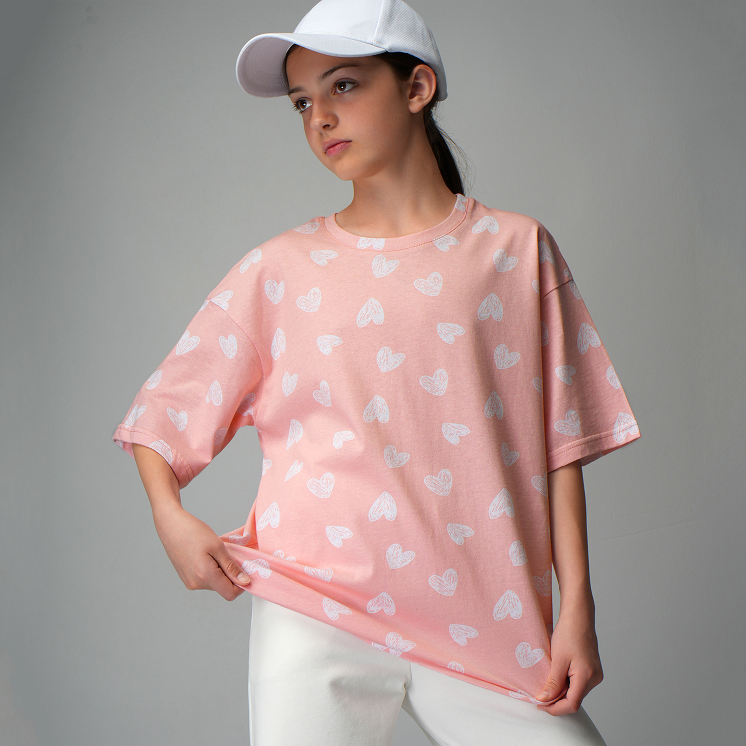 Футболка HappyFox HF0178SPбелый.сердечки - фото 2