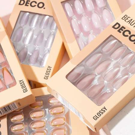 Накладные ногти DECO. Glossy gold line 24 шт + клеевые стикеры 24 шт