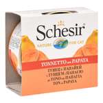Корм влажный для кошек Schesir 75г с тунцом и папайей