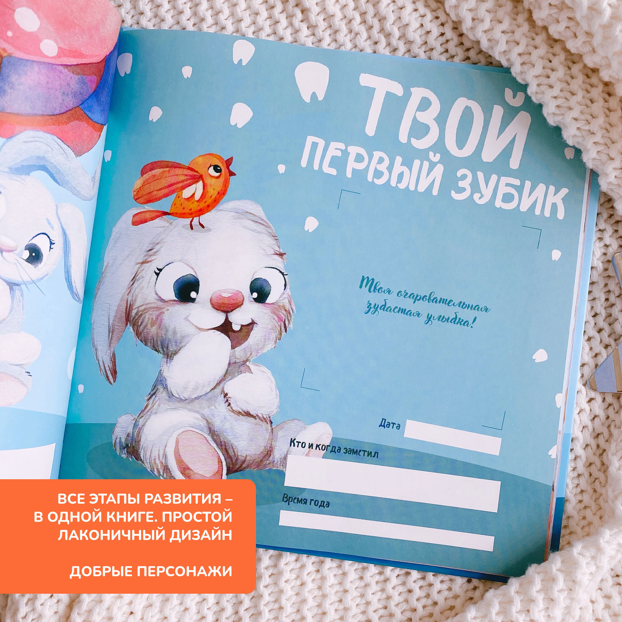 Фотоальбом для новорожденного Bambinic голубой - фото 6