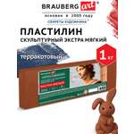 Пластилин Brauberg терракотовый 1 цв.