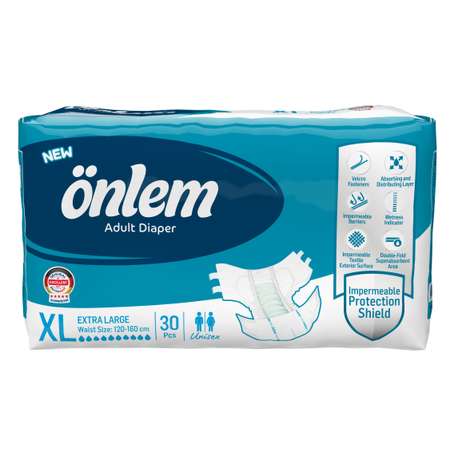 Подгузники для взрослых Onlem размер XL (120-160cм.) 30 шт. в упаковке