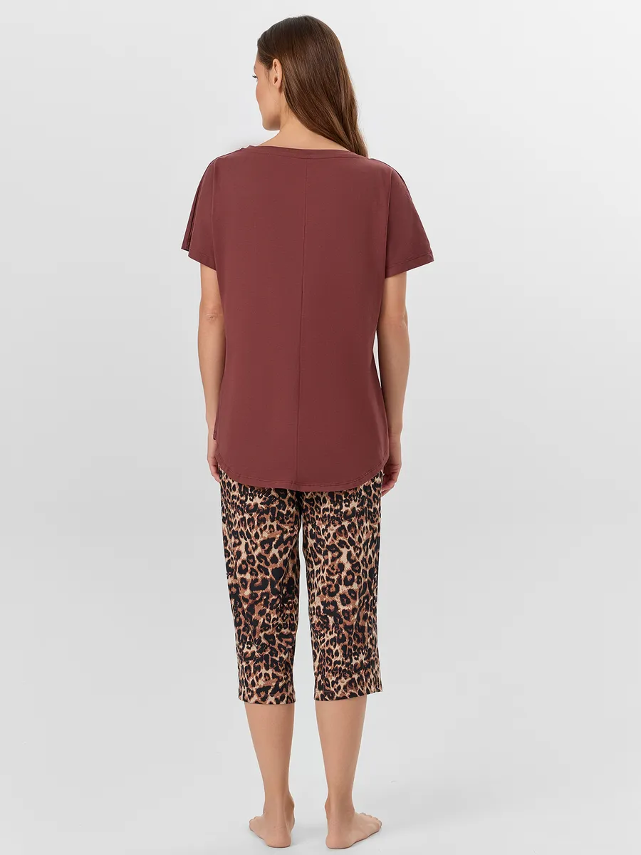 Пижама Mark Formelle (Марк Формэль) 592300/горячий шоколад +леопард на песочном - фото 3