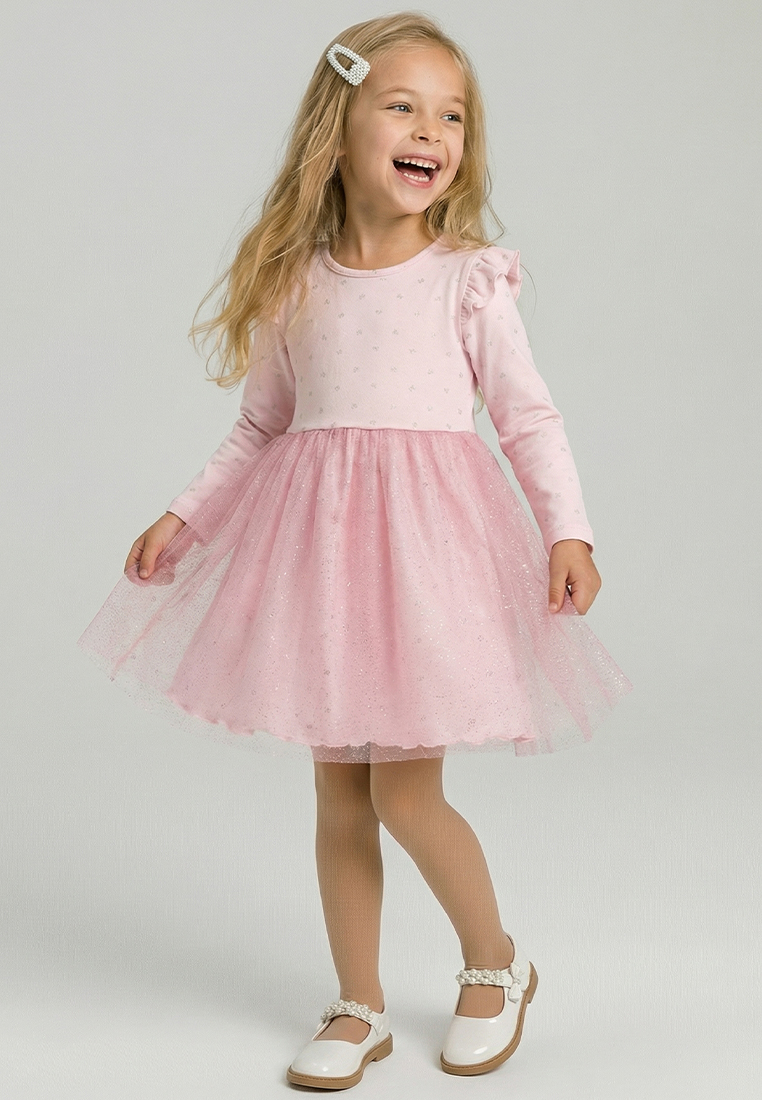Изображение товара Платье YOULALA 86 праздничное для девочки из хлопка с фатином и блестками