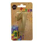 Свеча-цифра для торта Свечной маркет украшение в виде цифры 1, 7 см, на ножке