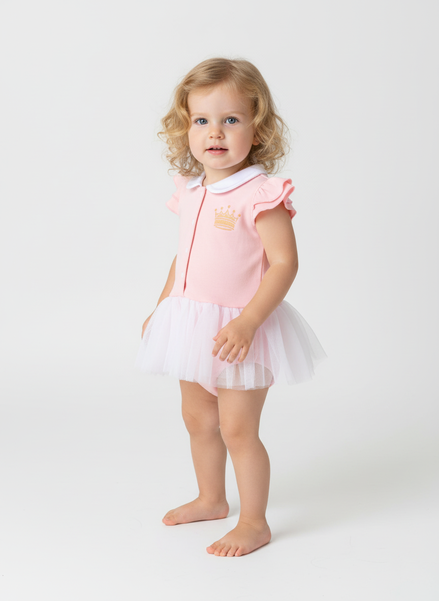 Боди с юбкой Югтекстильторг 016-129/Белый,розовый - фото 2