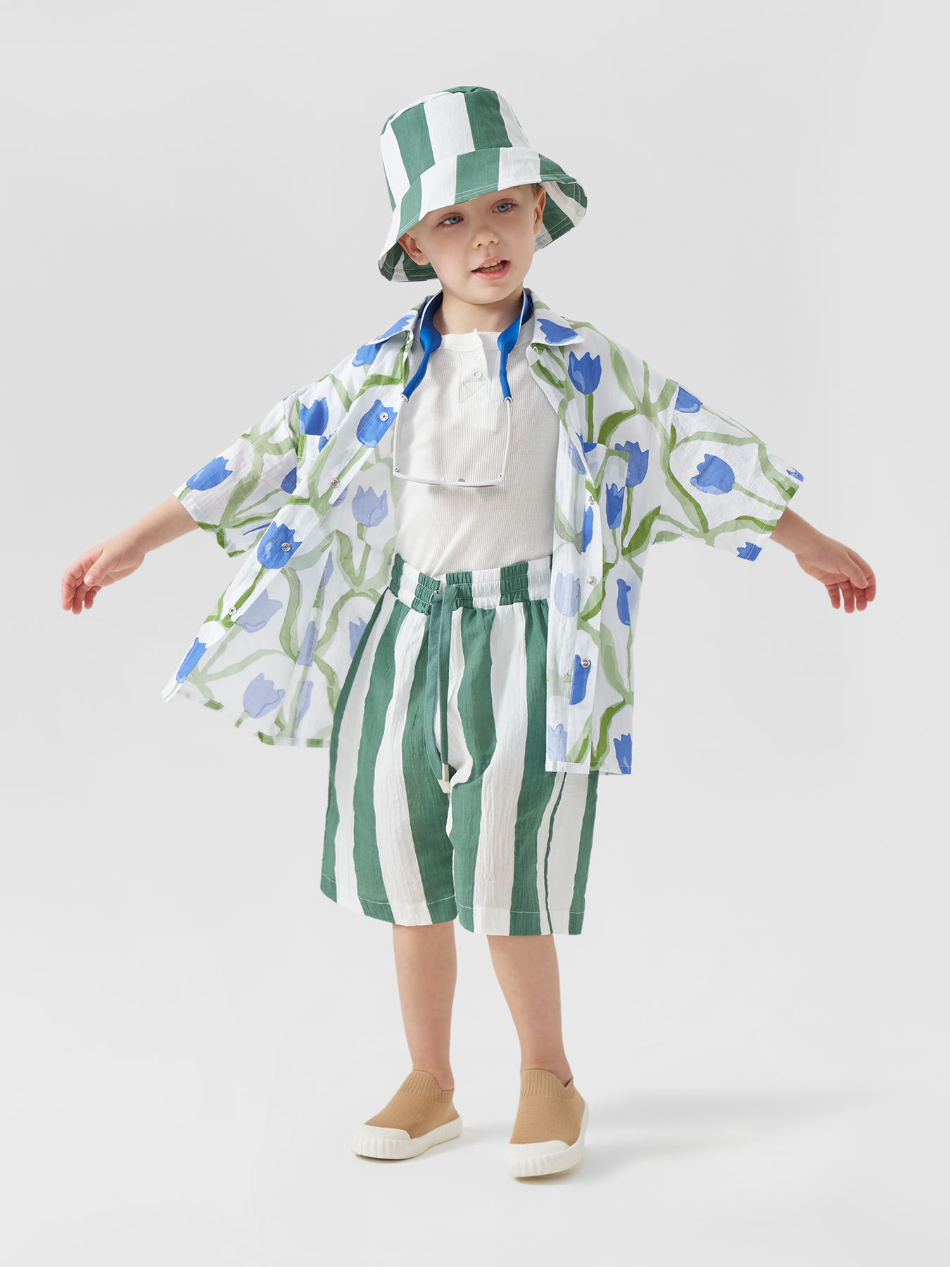 Рубашка Happy Baby 88116_blue-flower - фото 16