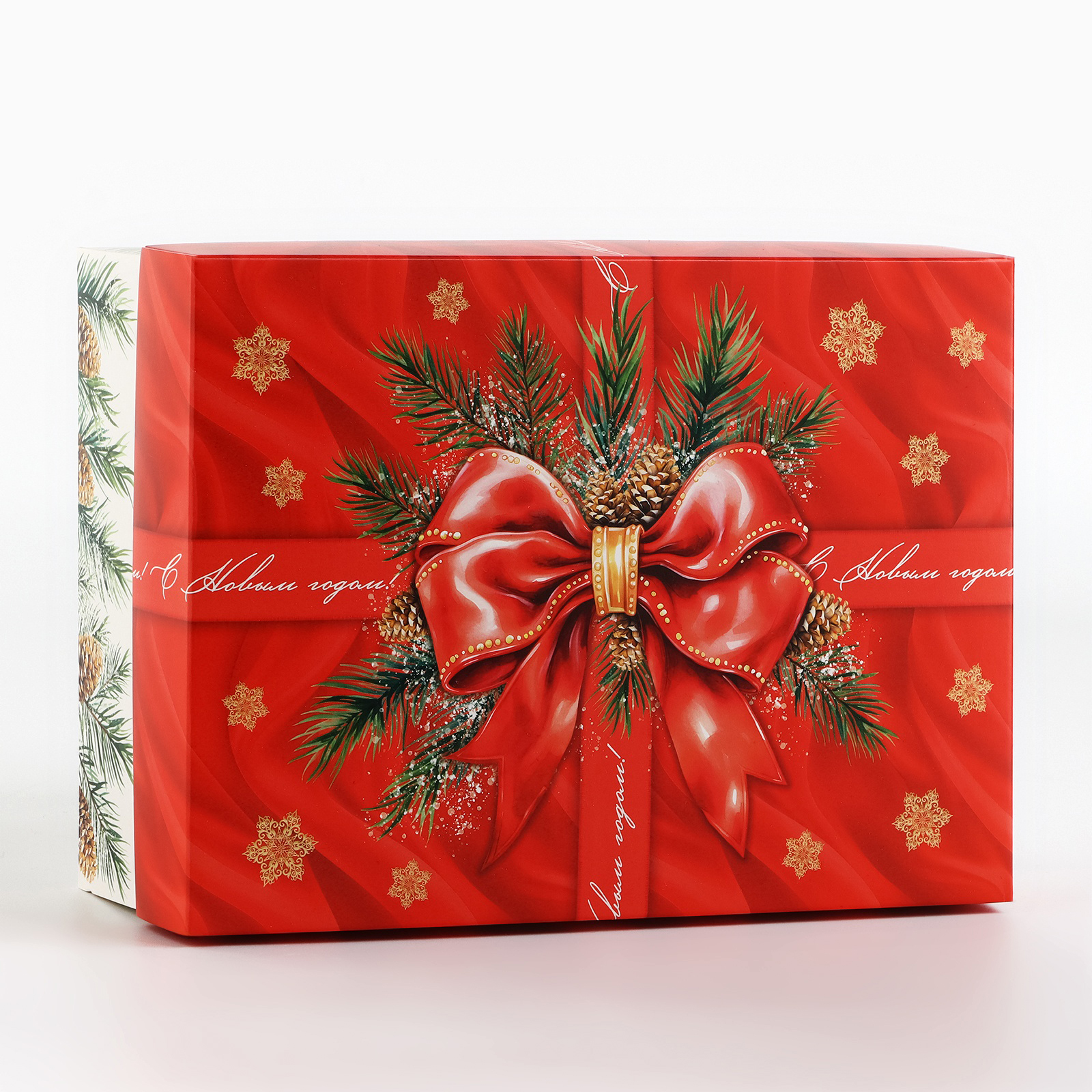 Коробка складная Дарите Счастье "С новым годом", бант, 21 х 15 х 7 см - фото 3