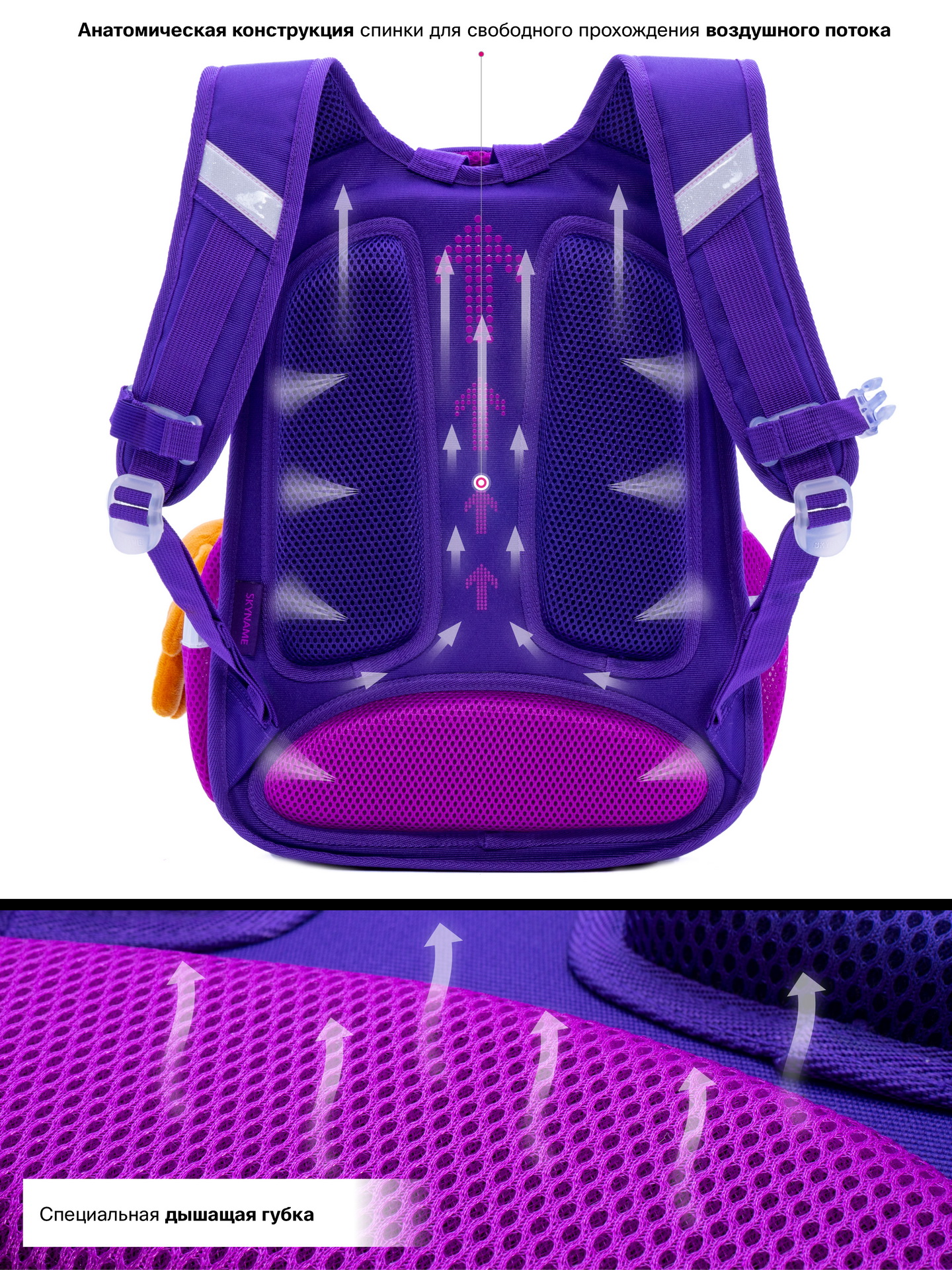 Рюкзак SkyName 17л анатомическая спинка+мишка - фото 6