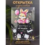 Акриловая поздравительная открытка ГК Горчаков подарок на рождение ребенка девочки