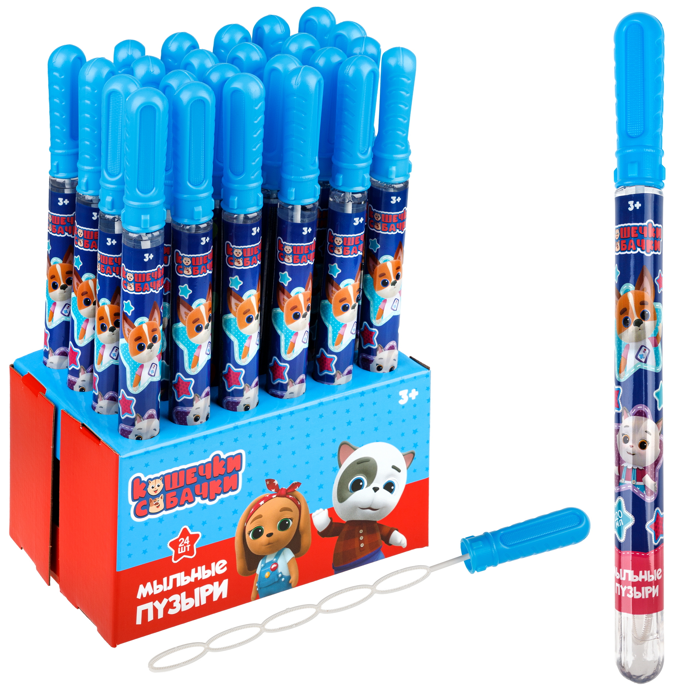 Мыльные пузыри 1TOY набор Кошечки собачки 24 шт - фото 9