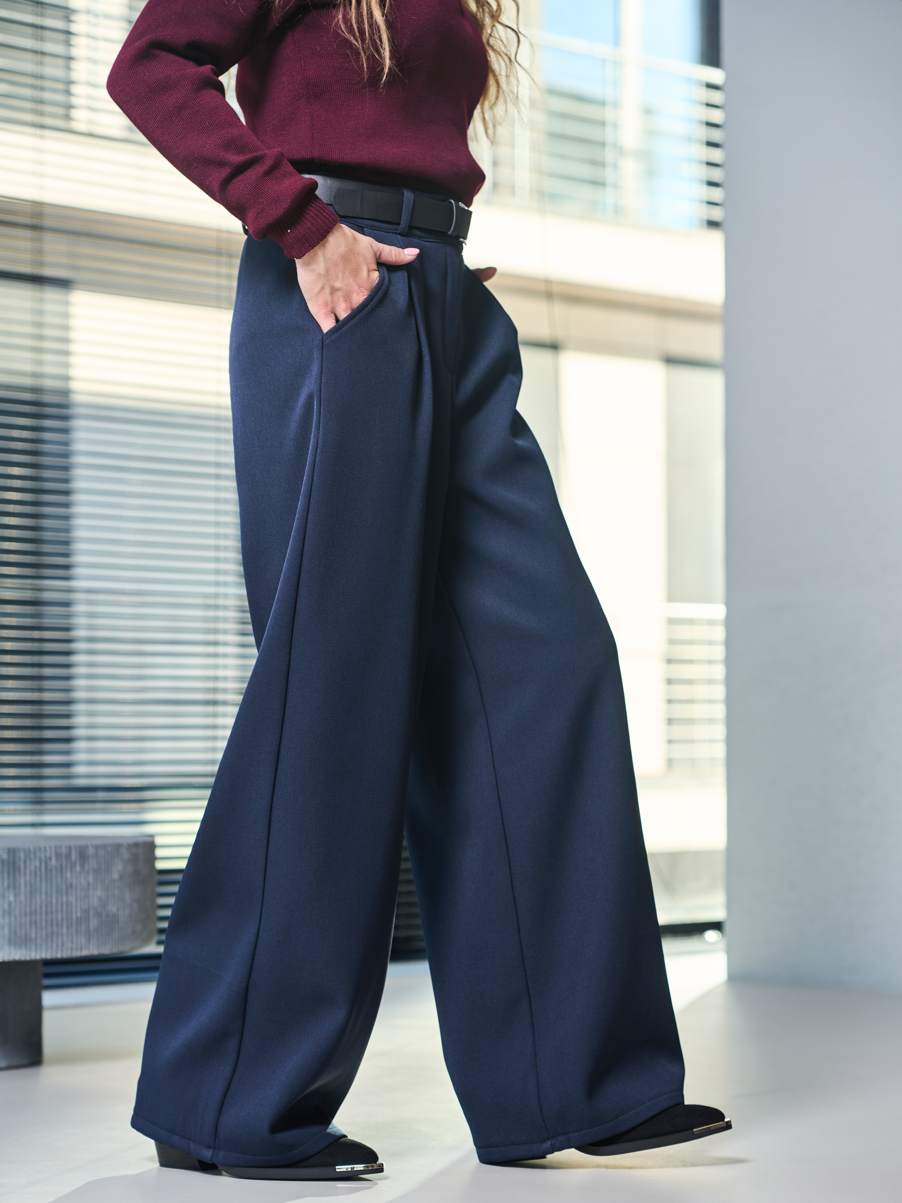 Брюки-палаццо СИНЯЯ МОДА WF501-H39 - фото 16