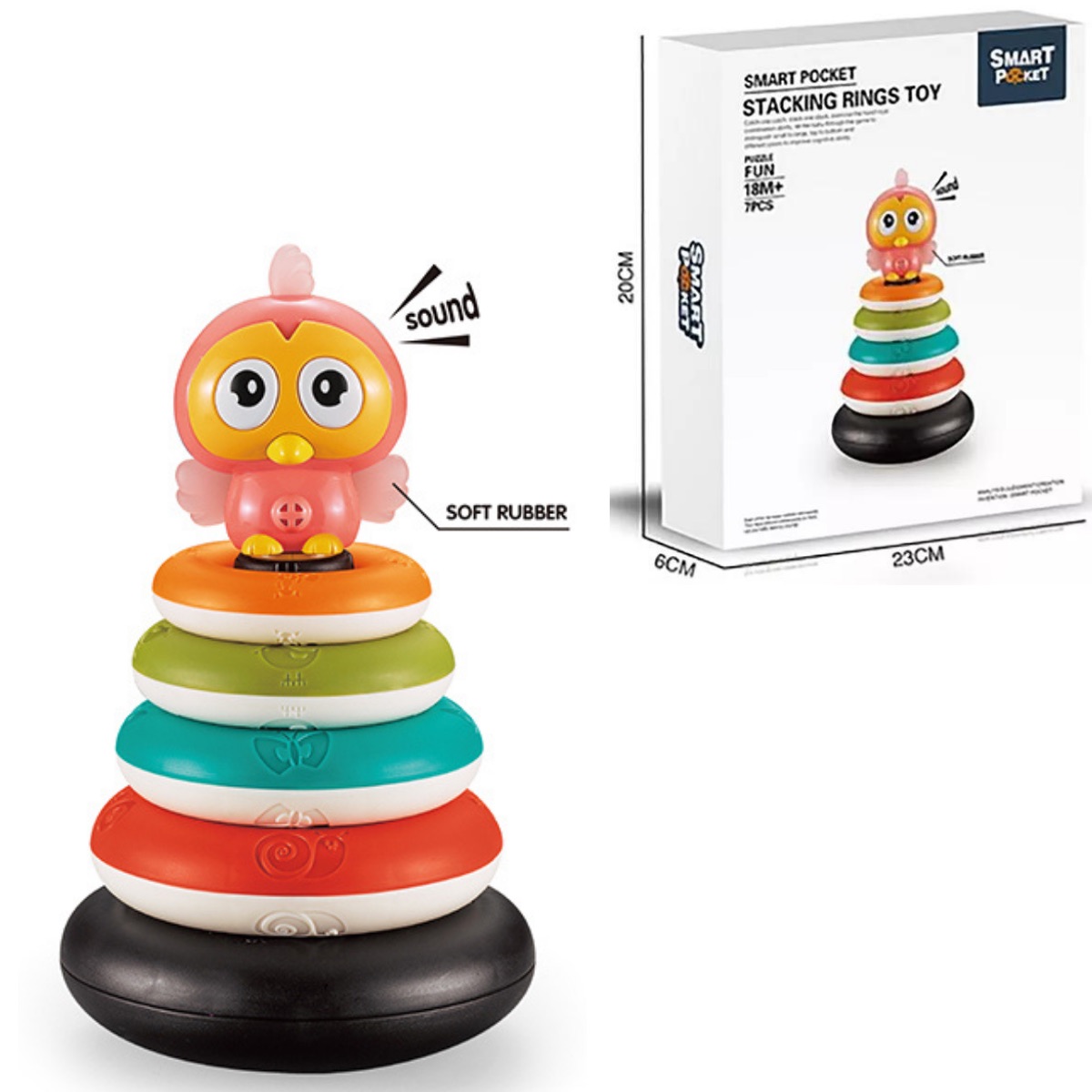 Игрушка BOSSTOYS пирамидка Волшебный совенок в ассортименте - фото 5