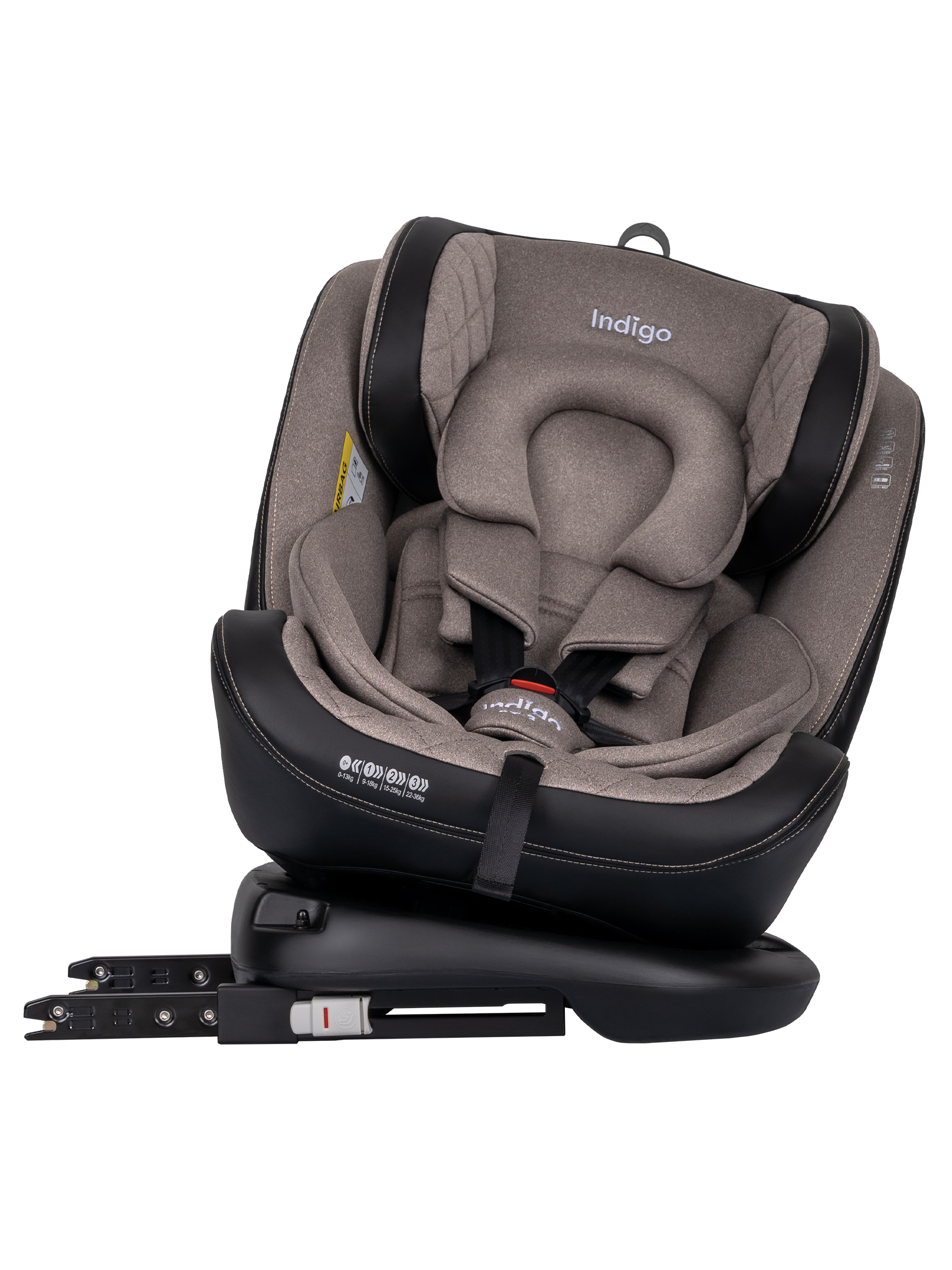 Автокресло Indigo Aero, бежевый Isofix 0+/1/2/3 (0-36 кг) - фото 6