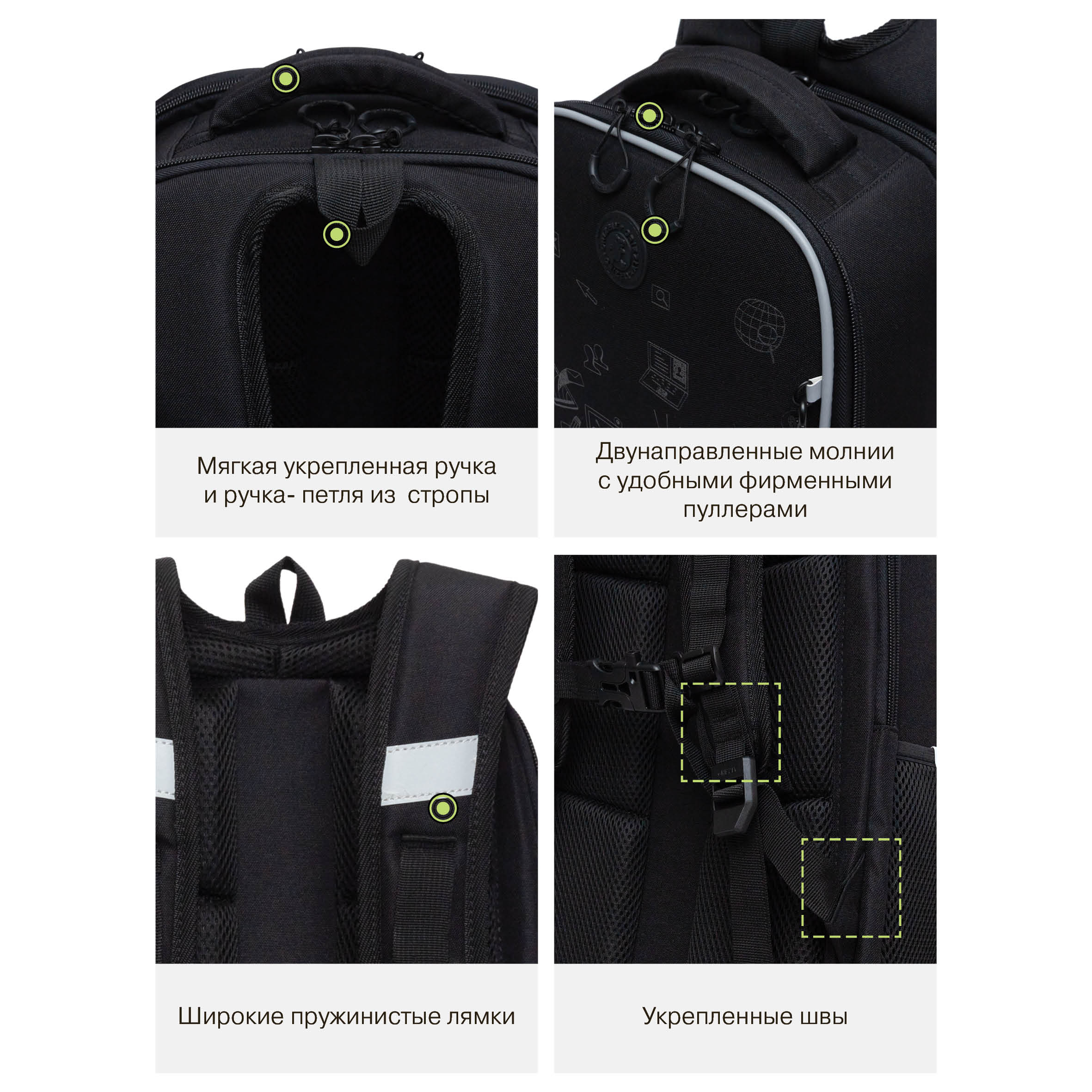 Ранец Grizzly Надпись - фото 16