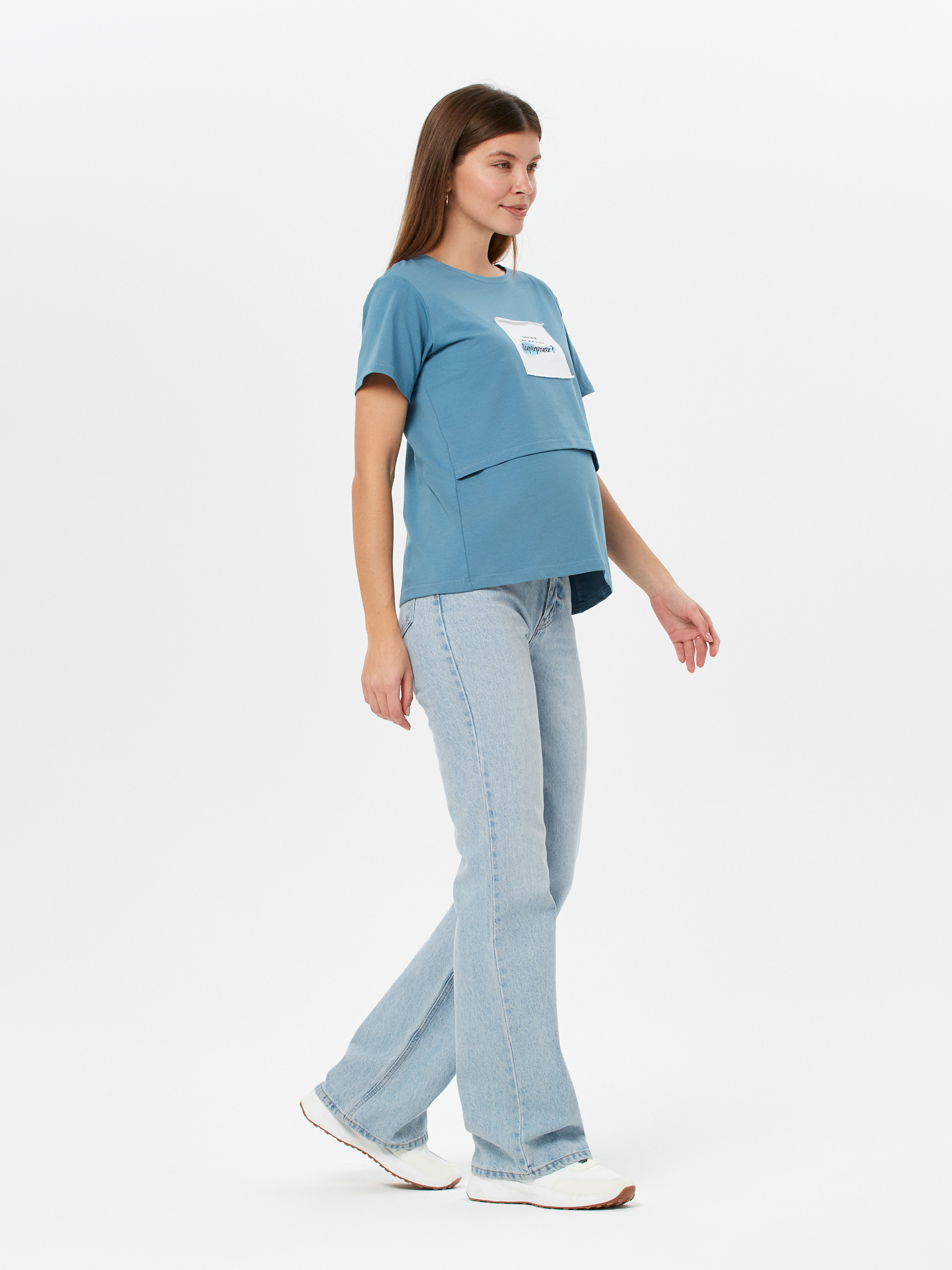 Футболка для беременных и кормящих Proud Mom ФСУП-0300-индиго - фото 7