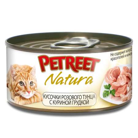 Корм влажный для кошек Petreet 70г куриная грудка с тунцом консервированный