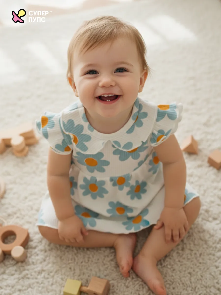 Боди-платье Супер Пупс бд/платье/2крыл/ромашка - фото 12