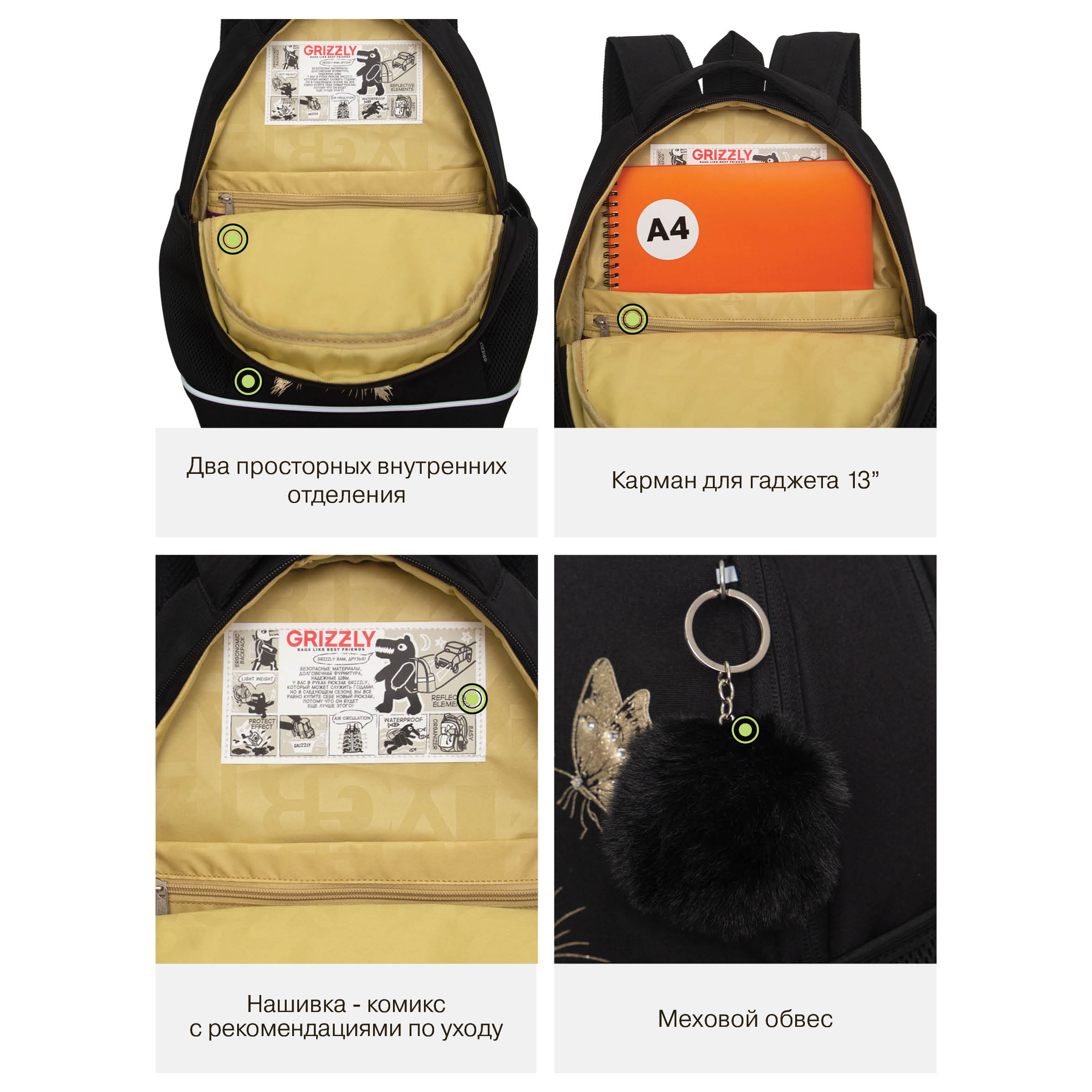 Рюкзак Grizzly для девочки - фото 12