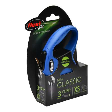 Рулетка Flexi New Classic XS трос 3 м до 8 кг Синяя