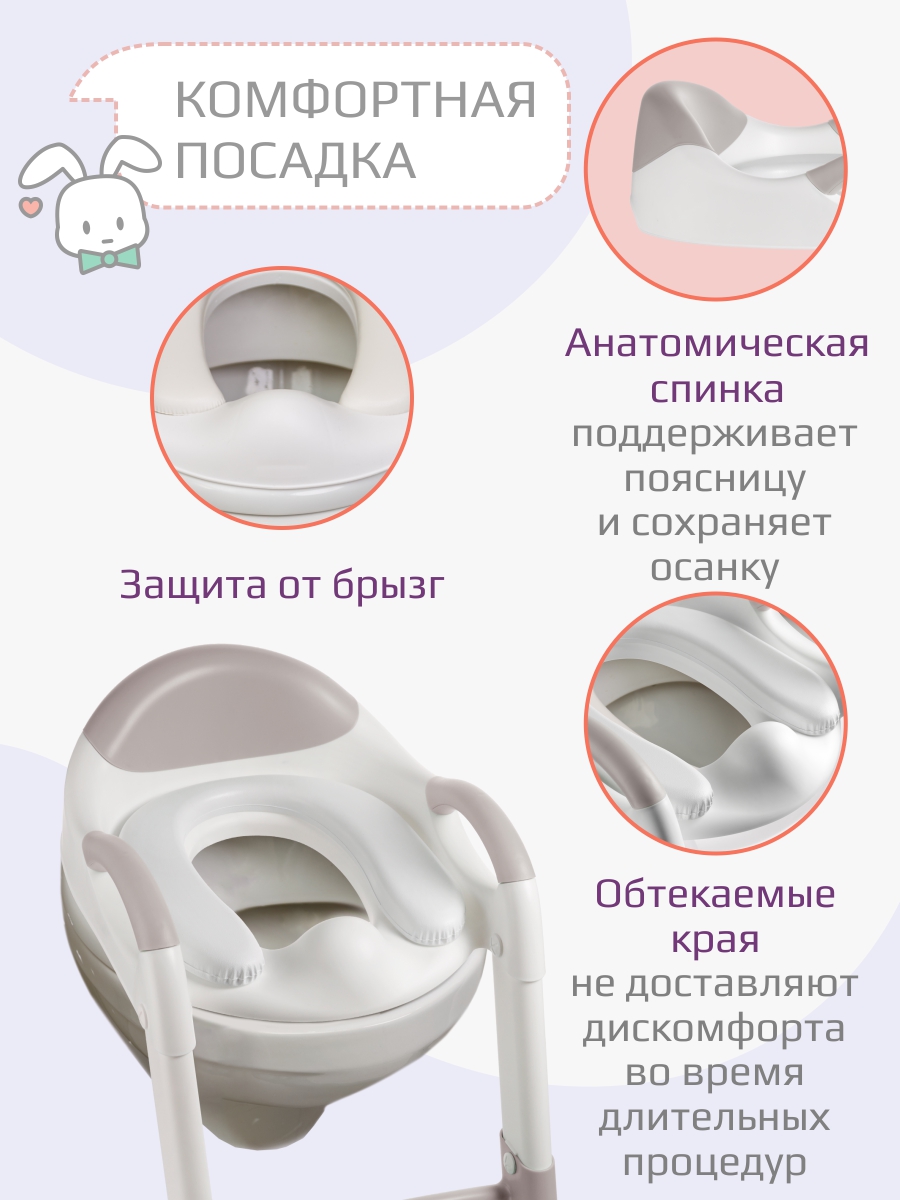 Накладка на унитаз KidWick Whale Soft серый - фото 4