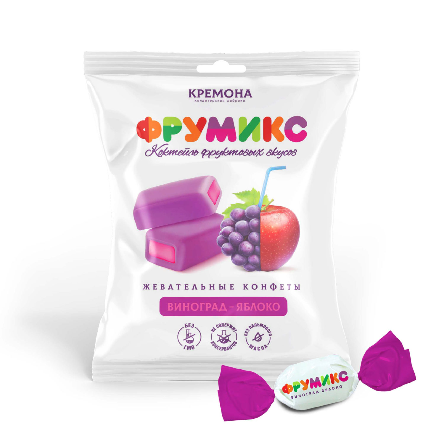 Жевательные конфеты 1TOY Фрумикс виноград яблоко 45г - фото 1