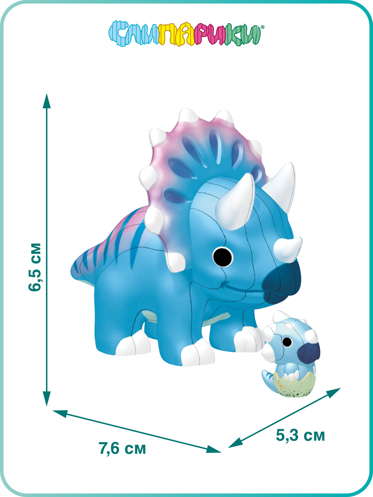 3D пазл конструктор Слипарики Серия Динозавры: Трицератопс - фото 2