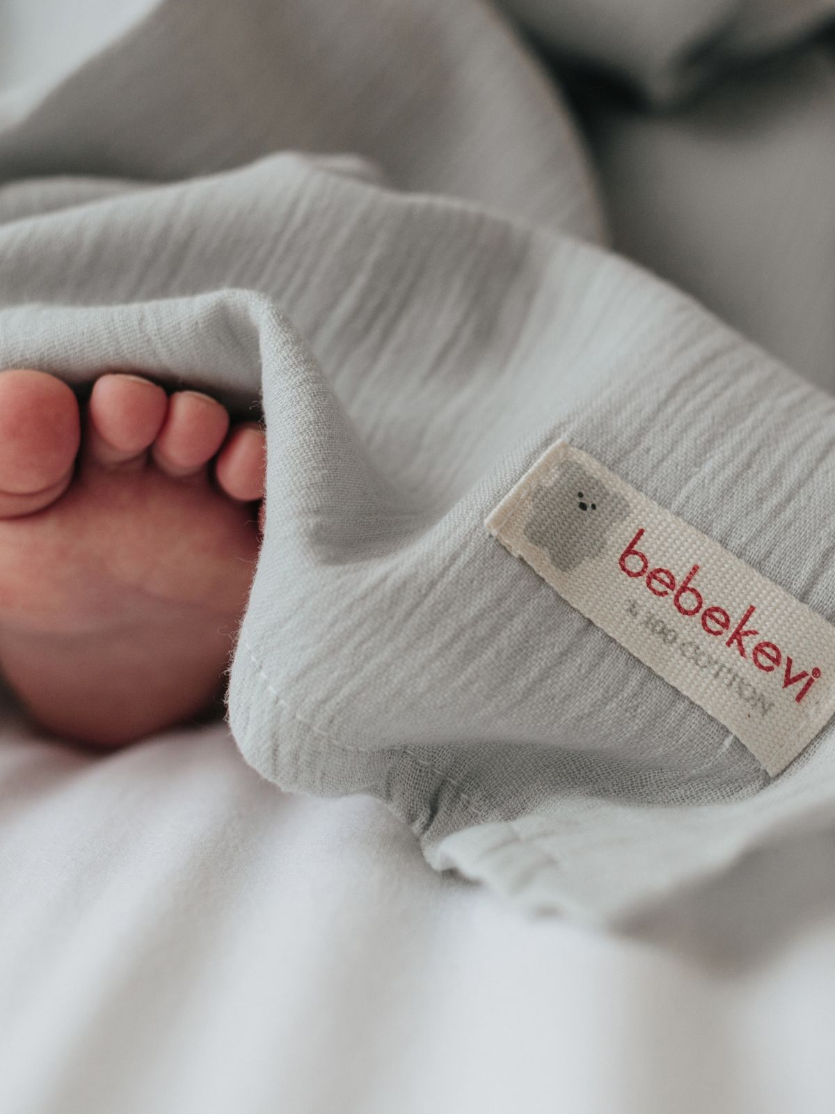 Пелёнка Bebekevi серая муслин 90х90 см 1 шт. - фото 1