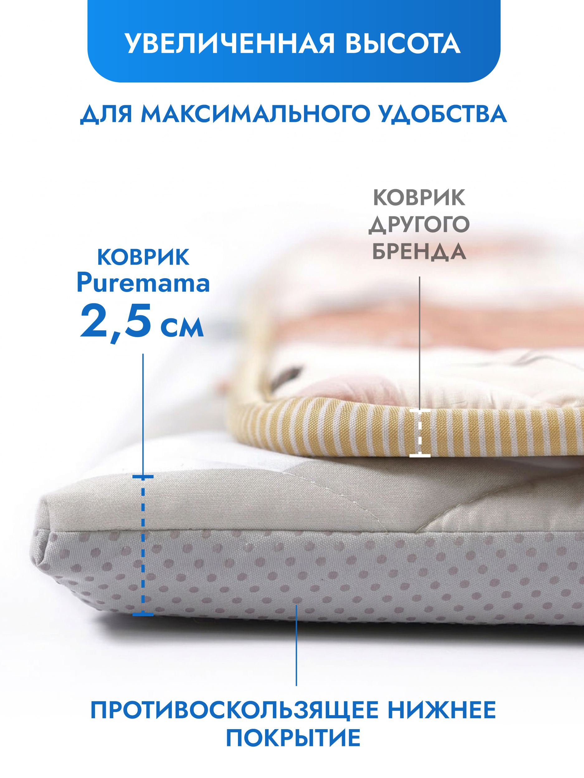 Детский складной коврик Puremama 1 x 1 см - фото 6