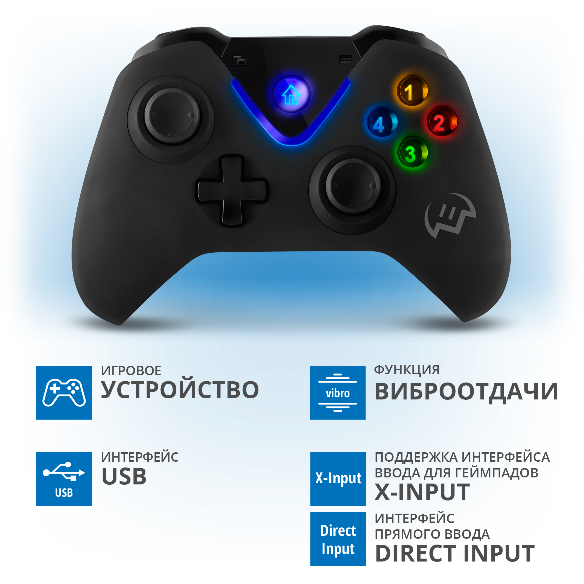 Беспроводной геймпад SVEN GC-5070 джойстик 11 клавиш и 2 стика - фото 3