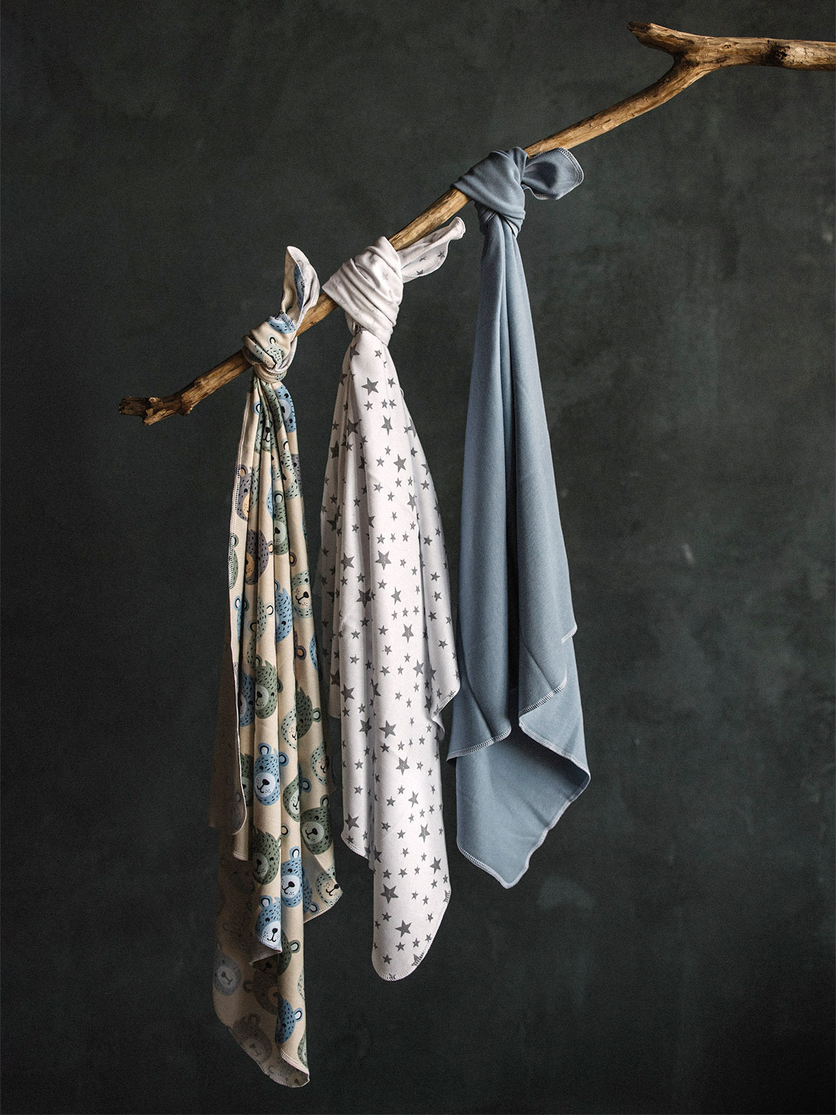 Пелёнка Mjolk Bears/Blue Shadow/Звёзды трикотаж 85х120 см 3 шт. - фото 2