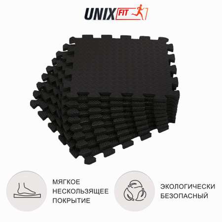 Мат-пазл UNIX Fit 30 х 30 х 1 см черный 24 шт