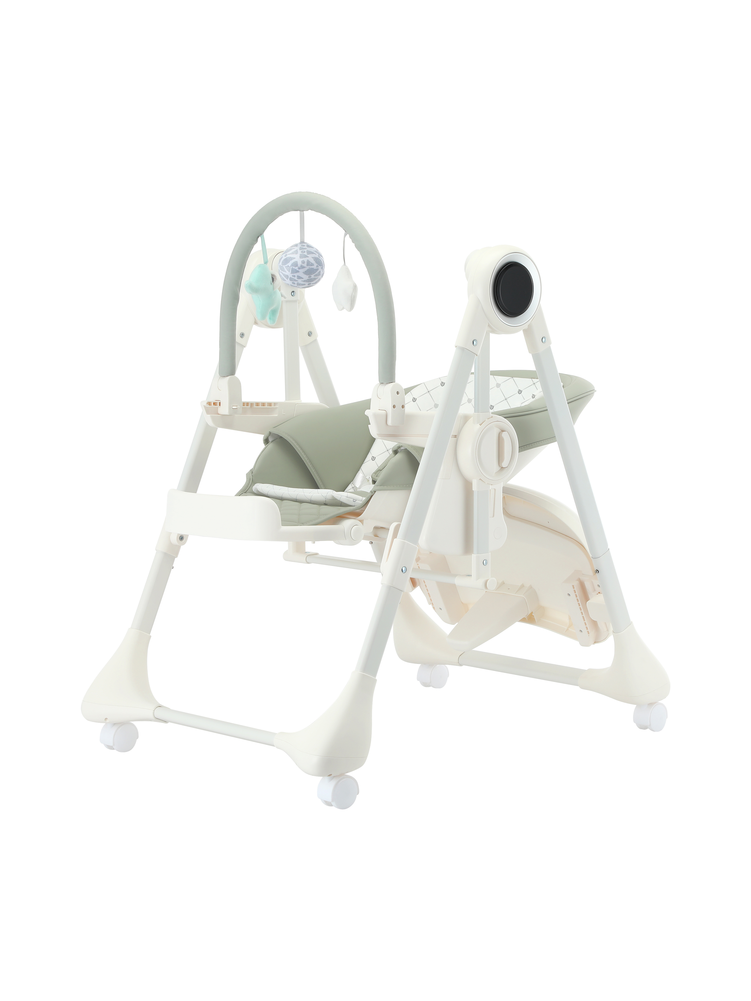 Стульчик для кормления JOVOLA Muza с функцией электрокачели зеленый - фото 4