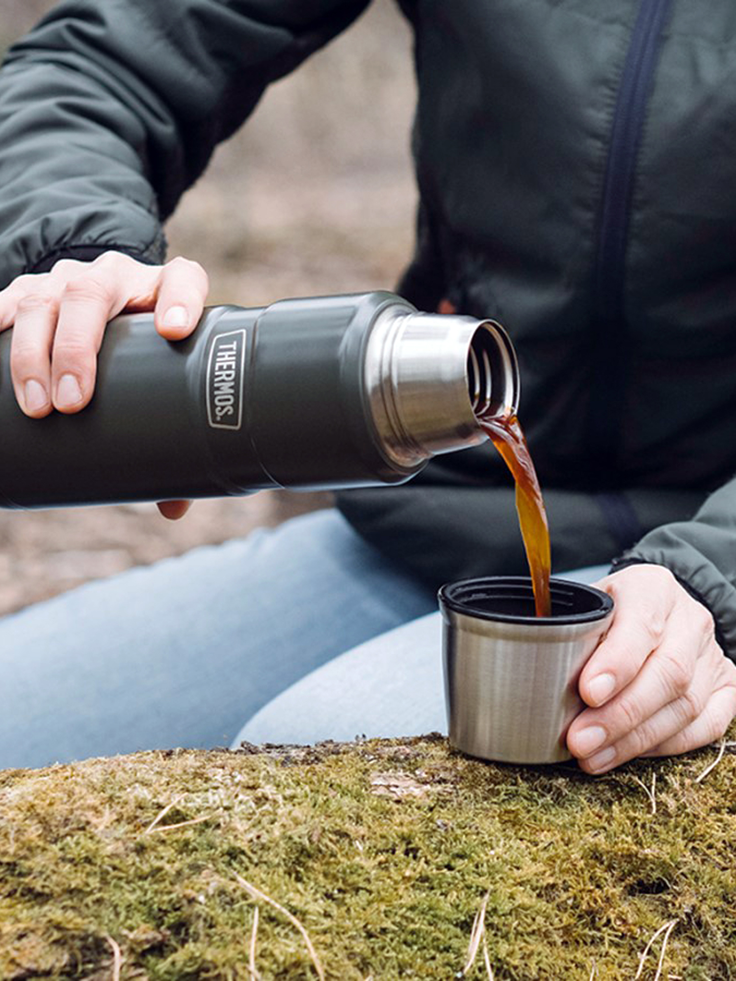 Термос для кофе чая 470 мл THERMOS KING-2000 хаки – нержавеющая сталь герметичный тепло/холод 12/24 часа - фото 13