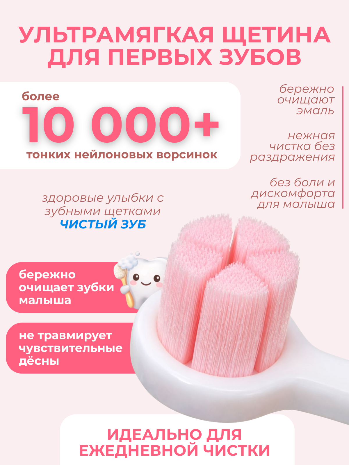 Зубная щетка классическая Чистый Зуб от 0 лет 1 шт. - фото 2
