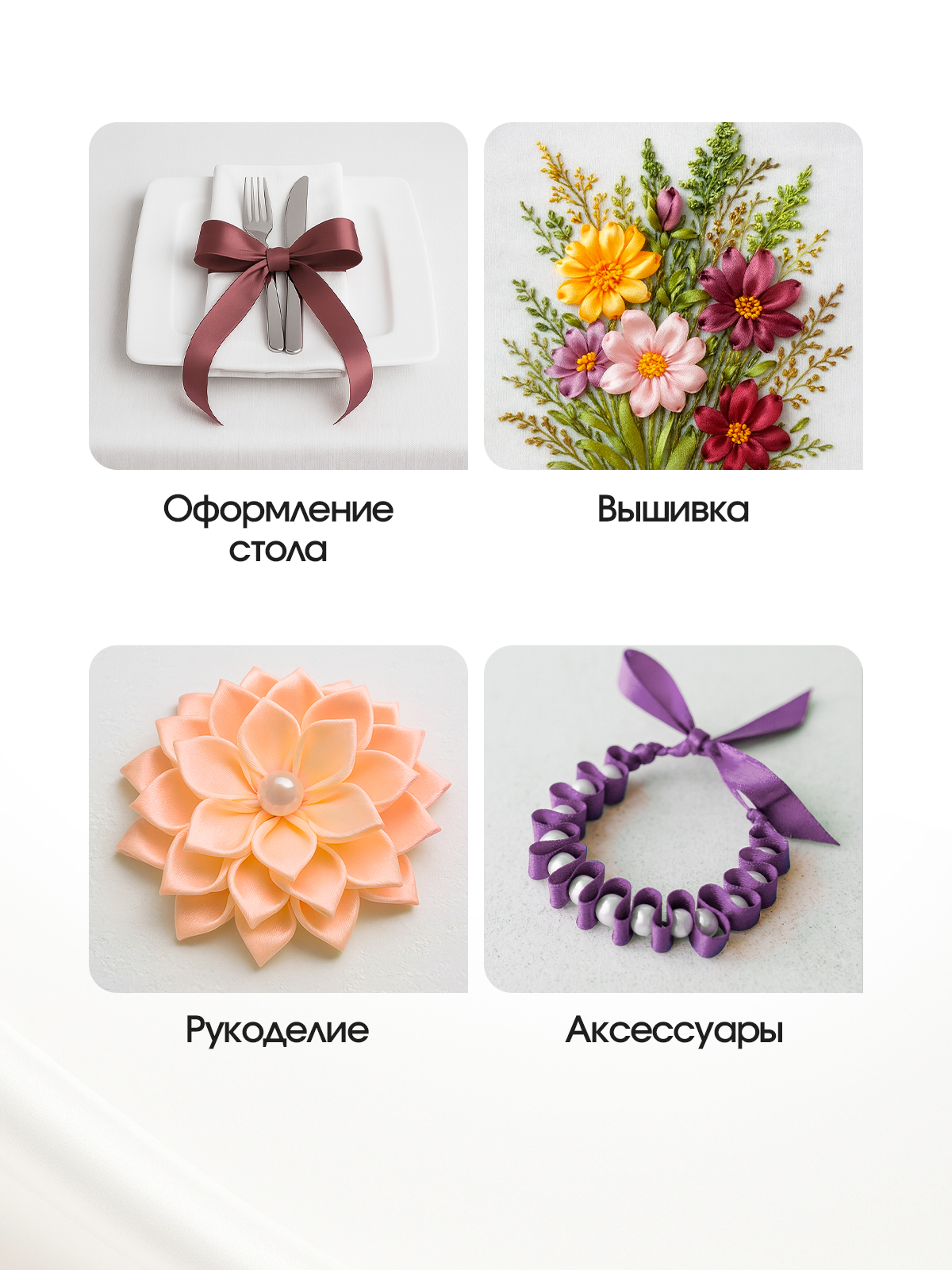 Ленты атласные AXLER тонкие упаковочные набор 10 шт - фото 7