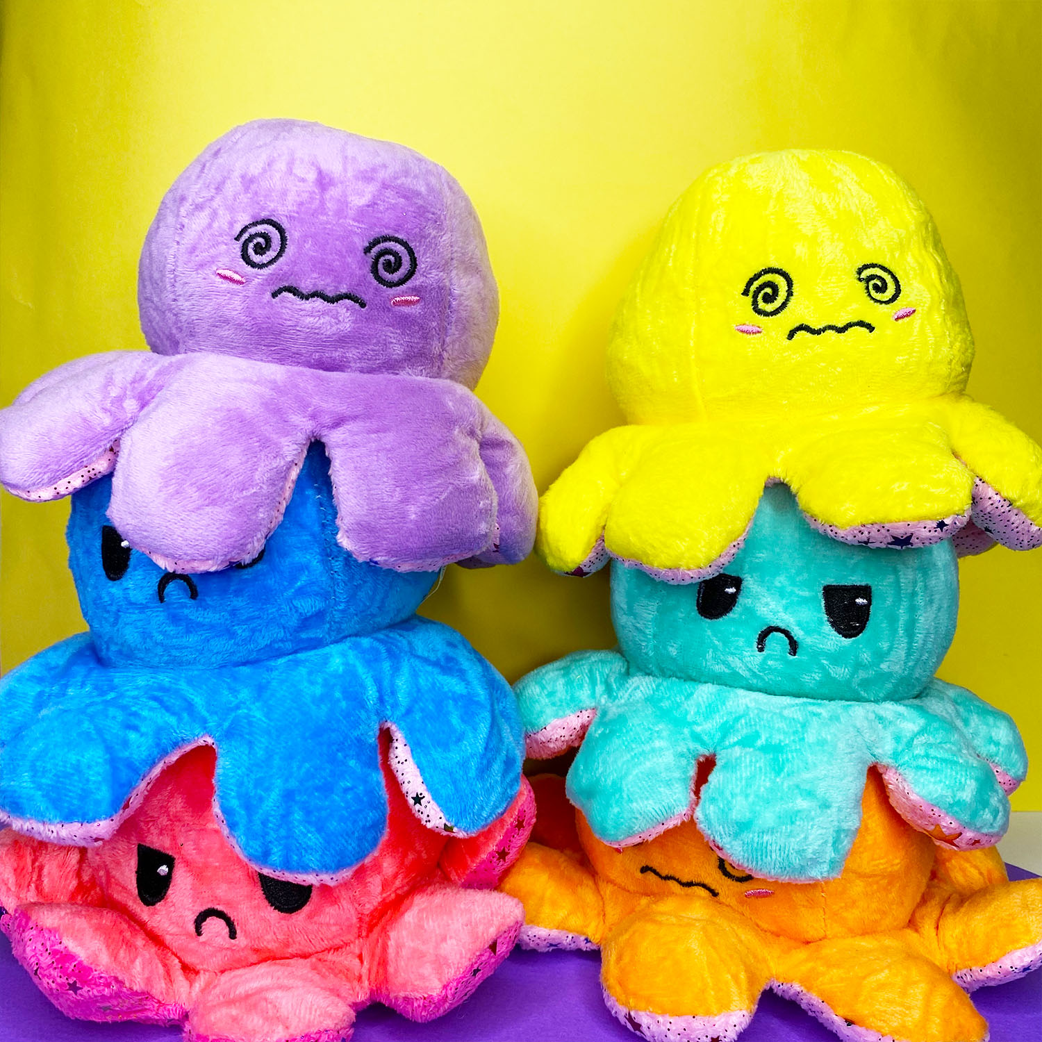Мягкая игрушка MINI-TOYS вывернушка Осьминог двусторонний. Розовый - фото 6