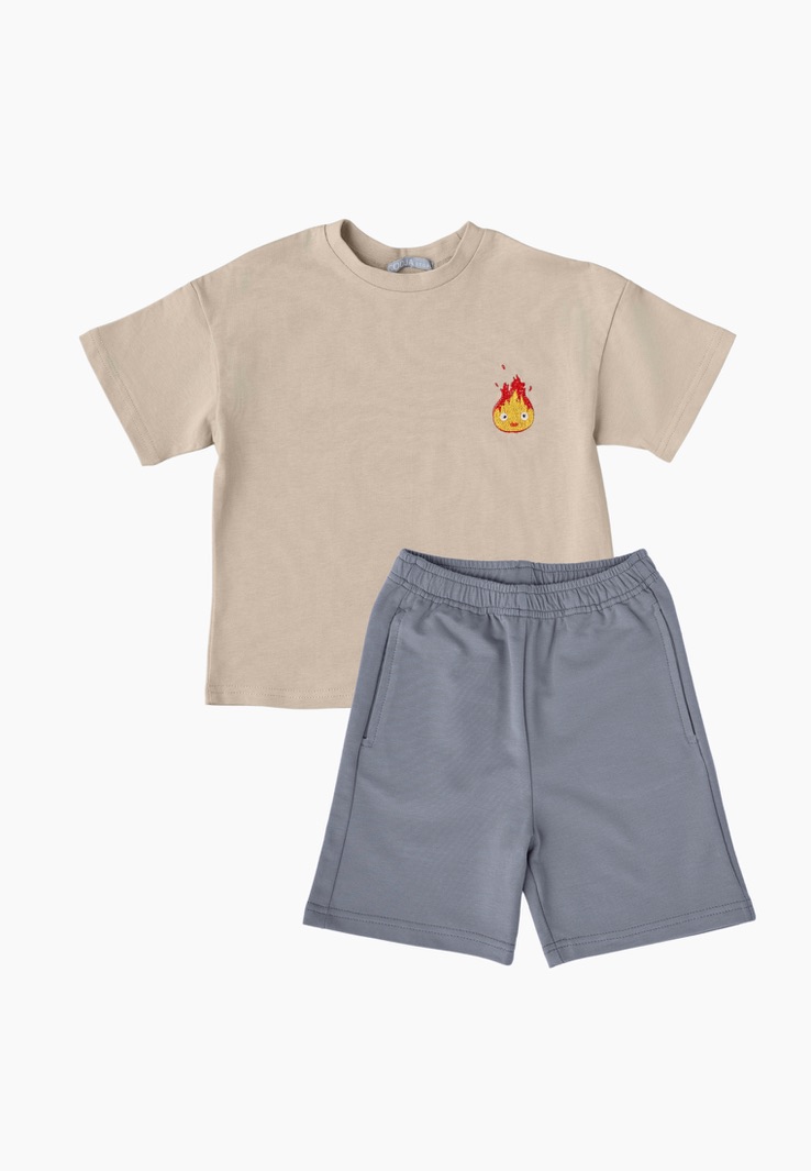 Футболка и шорты СODJAstore kalcifer_grafit-3 года-серый - фото 1